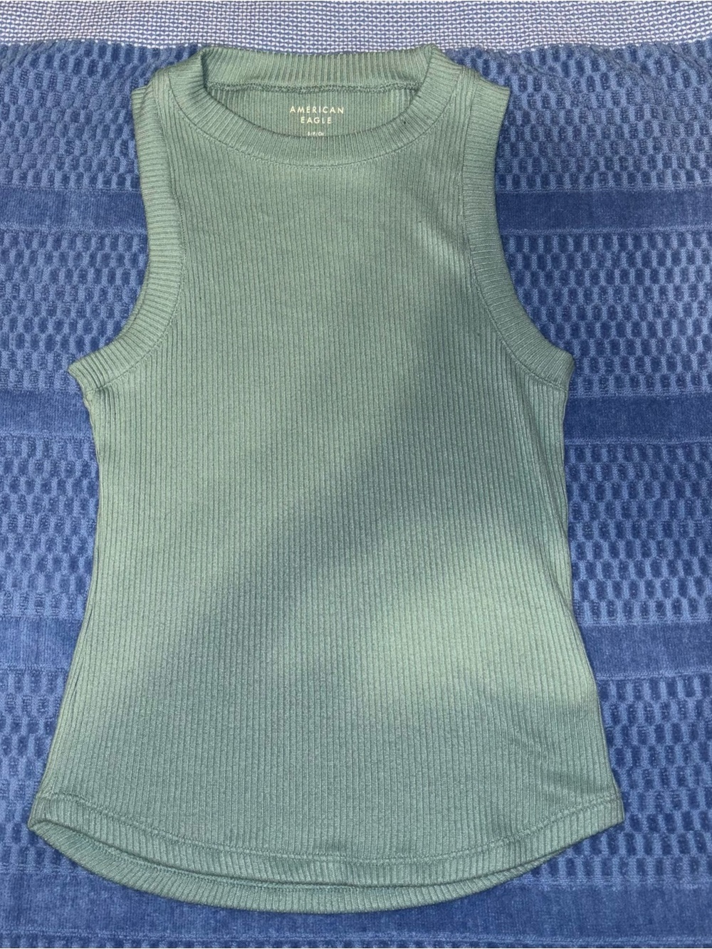 American Eagle Outfitters Green Ribbed Tank Top